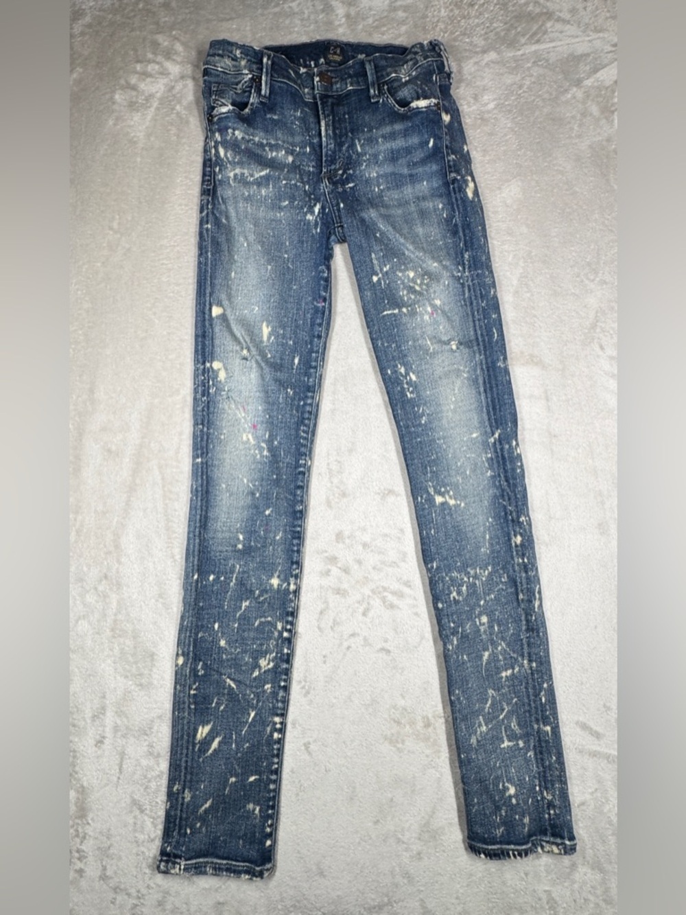 Citizens of Humanity COH Avedon Starry Night Paint Bleach Skinny Blue Jeans 28 - Picture 3 of 17